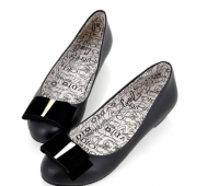 Bow Tie Design PU Flats